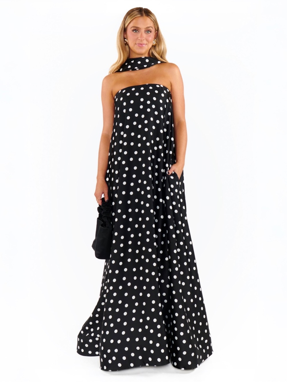 Show Me Your Mumu Tinsley Polka Dot Strapless Tube Maxi Dress Sz M MSRP $248